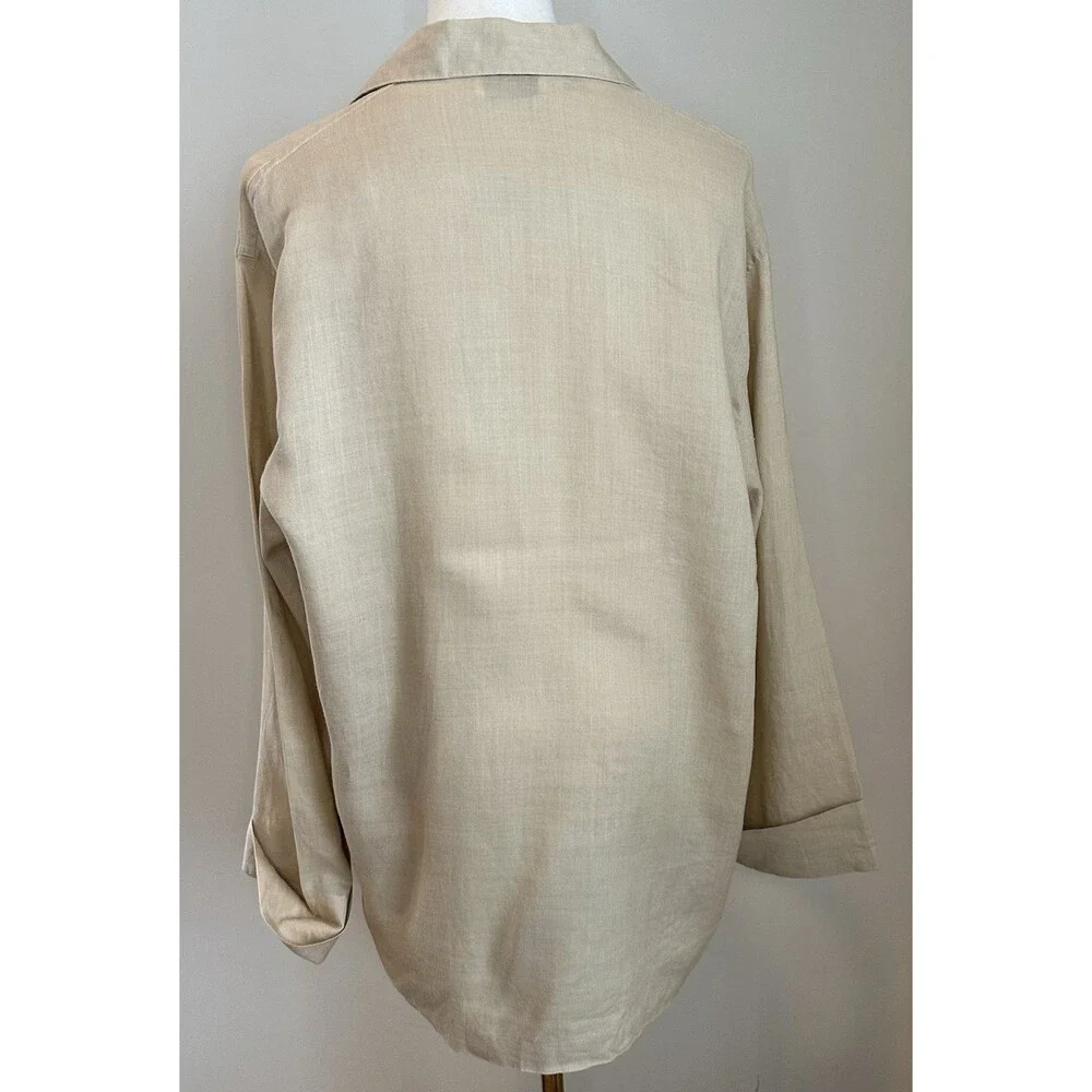 TOTO n KO for Bloomingdale’s Linen 2Pc Set Jacket & Top S/M Neutral Minimalist - Picture 4 of 16